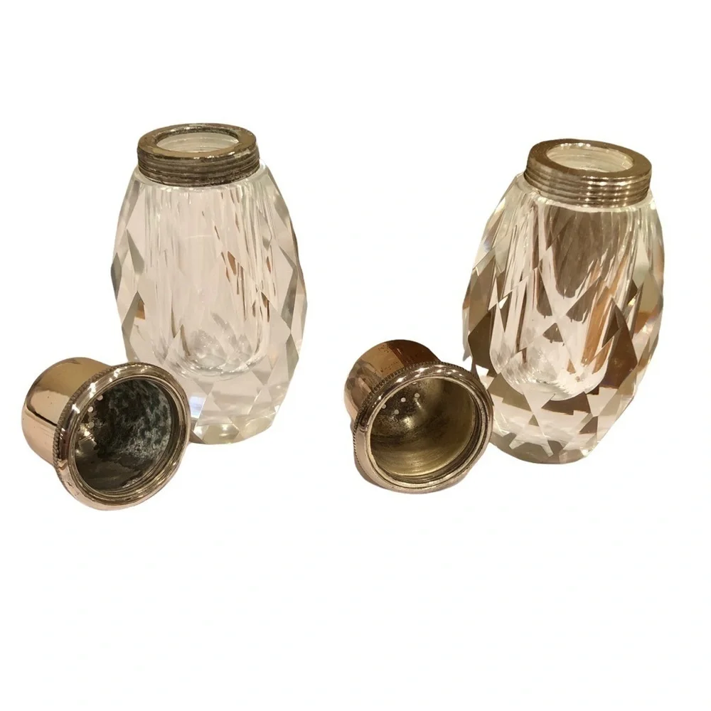 𝅺vintage Heavy Crystal Salt & Pepper
